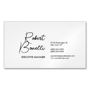 Minimalistische Plain Zwart & Wit Modern Mooi Magnetisch Visitekaartje