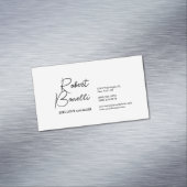 Minimalistische Plain Zwart & Wit Modern Mooi Magnetisch Visitekaartje (Voorbeeld)