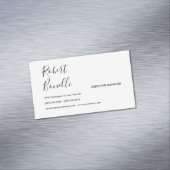 Minimalistische Plain Zwart & Wit Modern Mooi Magnetisch Visitekaartje (Voorbeeld)