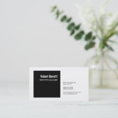 Minimalistische Plain Zwart & Wit Modern Mooi Visitekaartje (Staand voorkant)