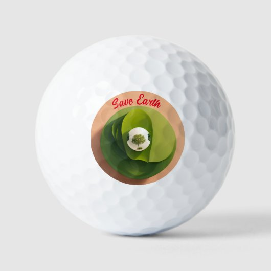 "Minimalistische planeet: bespaar het ontwerp van  Golfballen (Voorkant)