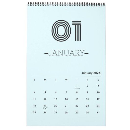 Minimalistische Planners Kalender (Jan 2026)