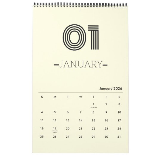 Minimalistische Planners Kalender (Jan 2026)