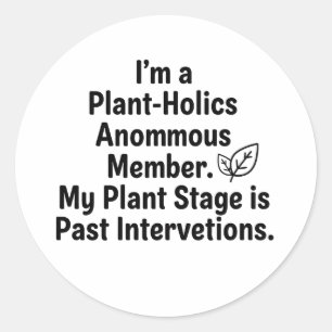 Minimalistische "Plant-Holics Anonymous" sticker