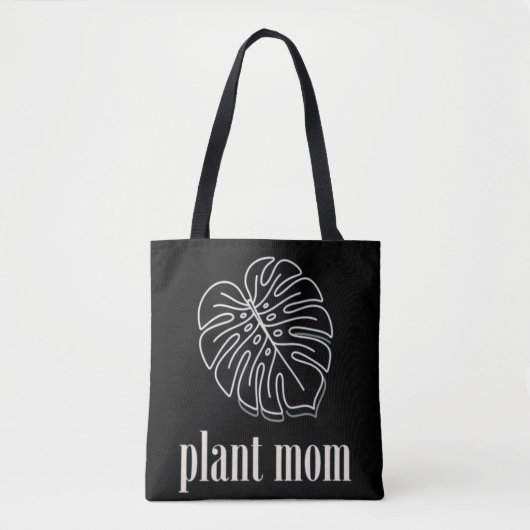 Minimalistische Plant Moeder Monstera Blad Tote Bag (Voorkant)