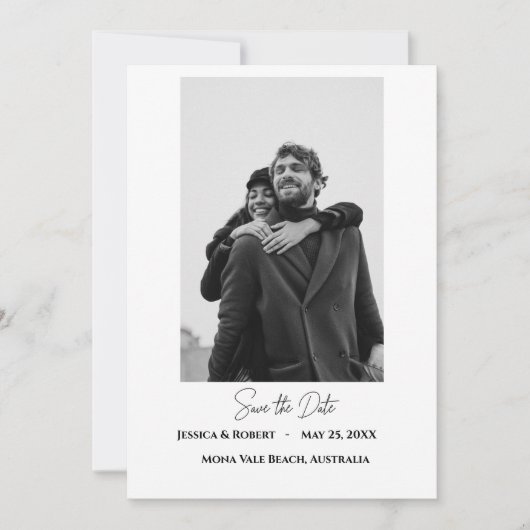 Minimalistische platte bewaar de datum kaart (Voorkant)