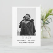 Minimalistische platte Save The Date kaart (Staand voorkant)