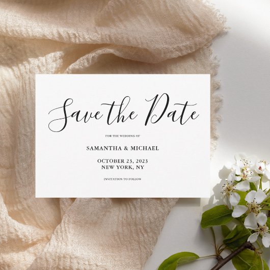 Minimalistische platte Save The Date kaart