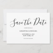 Minimalistische platte Save The Date kaart (Voorkant)