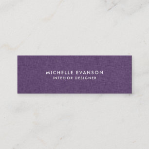 Minimalistische Plum Paarse Linnen Eenvoudig Mini Visitekaartje