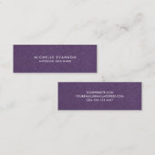 Minimalistische Plum Paarse Linnen Eenvoudig Mini Visitekaartje (Voorkant / Achterkant)