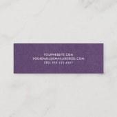 Minimalistische Plum Paarse Linnen Eenvoudig Mini Visitekaartje (Achterkant)