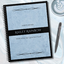 Minimalistische poederblauwe moderne kantoerplanne planner