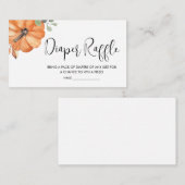 Minimalistische Pompoen Baby shower Luier Raffle Informatiekaartje (Voorkant / Achterkant)