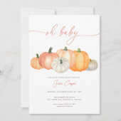 Minimalistische pompoen Baby shower uitnodiging (Voorkant)