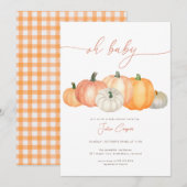 Minimalistische pompoen Baby shower uitnodiging (Voorkant / Achterkant)