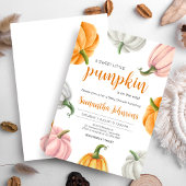 Minimalistische pompoen Herfst Baby shower Kaart