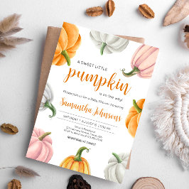 Minimalistische pompoen Herfst Baby shower Kaart