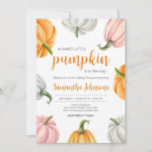 Minimalistische pompoen Herfst Baby shower Kaart (Voorkant)