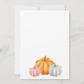 Minimalistische pompoen Herfst Baby shower Kaart (Achterkant)