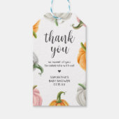 Minimalistische pompoen Herfst Baby shower voorkeu Cadeaulabel (Voorkant)