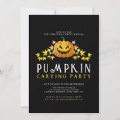 Minimalistische pompoen Spooky Carving Party Hallo Kaart (Voorkant)
