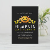 Minimalistische pompoen Spooky Carving Party Hallo Kaart (Staand voorkant)