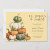 Minimalistische pompoen Thanksgiving diner Kaart (Voorkant)