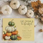 Minimalistische pompoen Thanksgiving diner Kaart