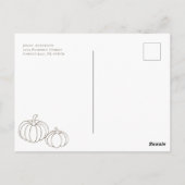 Minimalistische pompoenen herfst dankbaar erkentel briefkaart (Achterkant)