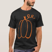 Minimalistische pompoenschets herfst t-shirt (Voorkant)