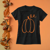 Minimalistische pompoenschets herfst t-shirt