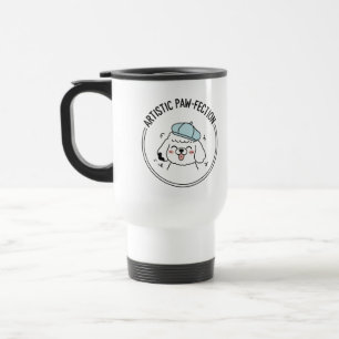 Minimalistische Poodle Puppy Doodle Avontuur Tijd Reisbeker
