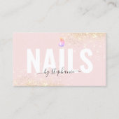 Minimalistische Poolse Nail Beauty Salon QR Code R Contactkaartje (Voorkant)