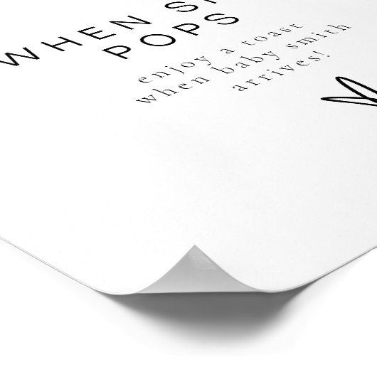 Minimalistische Pop als ze Pop champagne gunst Poster (Hoek)