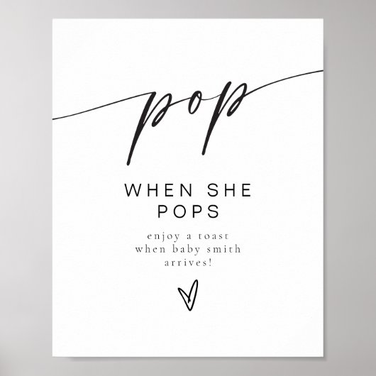 Minimalistische Pop als ze Pop champagne gunst Poster (Voorkant)