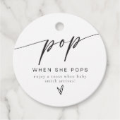 Minimalistische Pop als ze Pop champagne ronde Bedankjes Labels (Voorkant)