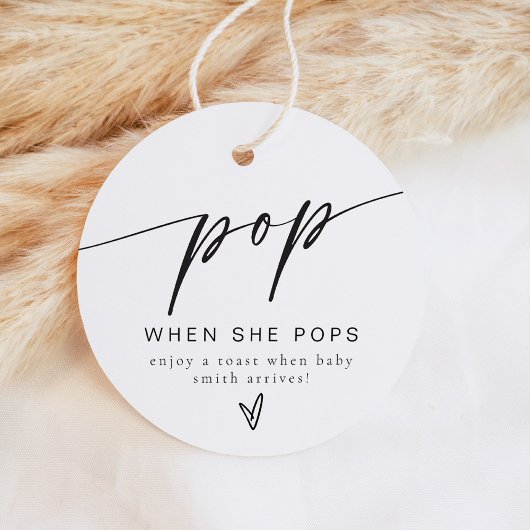 Minimalistische Pop als ze Pop champagne ronde Bedankjes Labels