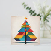 Minimalistische Pop Art Geometrische kerstboom Feestdagenkaart (Staand voorkant)