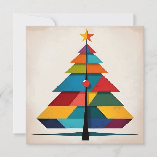 Minimalistische Pop Art Geometrische kerstboom Feestdagenkaart (Voorkant)