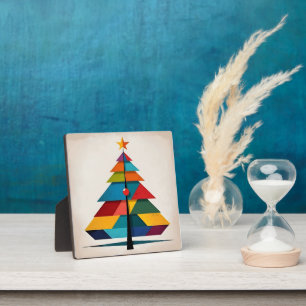 Minimalistische Pop Art Geometrische Kerstboom Fotoplaat