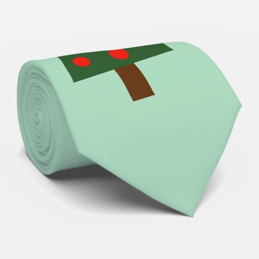 Minimalistische Pop Art Kerstboom Accent Stropdas (Opgerold)