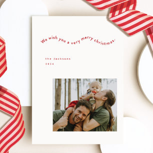 Minimalistische Pop Photocard Vakantie Kaart