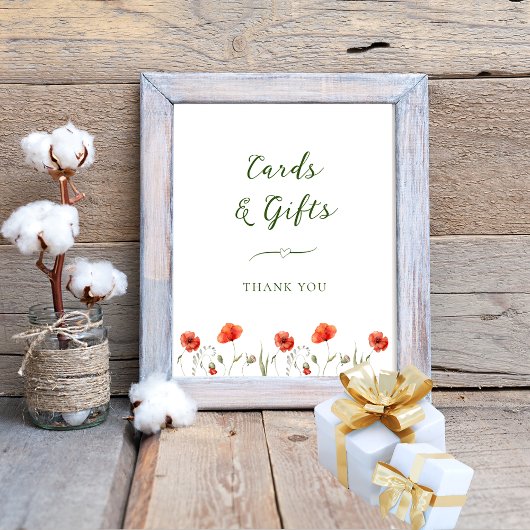 Minimalistische Poppies Kaarten & Cadeaus Trouwbor Poster