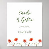 Minimalistische Poppies Kaarten & Cadeaus Trouwbor Poster (Voorkant)