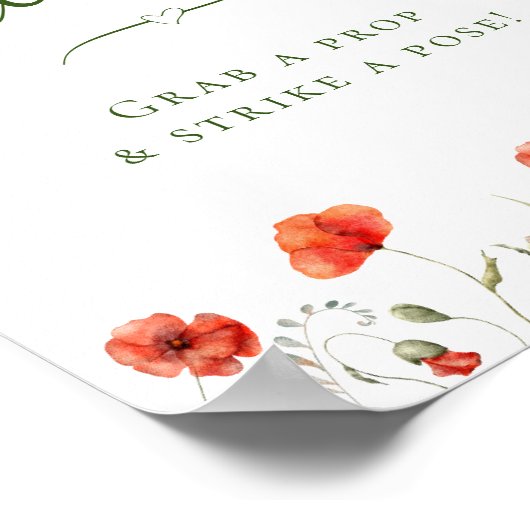 Minimalistische Poppies Photo Booth teken Poster (Hoek)