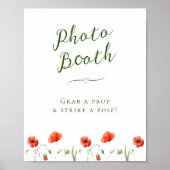 Minimalistische Poppies Photo Booth teken Poster (Voorkant)