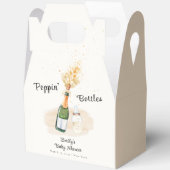Minimalistische Poppin Bottles Champagne Baby show Bedankdoosjes (Open)