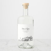 Minimalistische Portland bruiloft op maat Likeurfles Etiket (Voorkant)