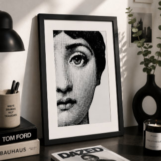 Minimalistische portret van een halve gezicht in z poster